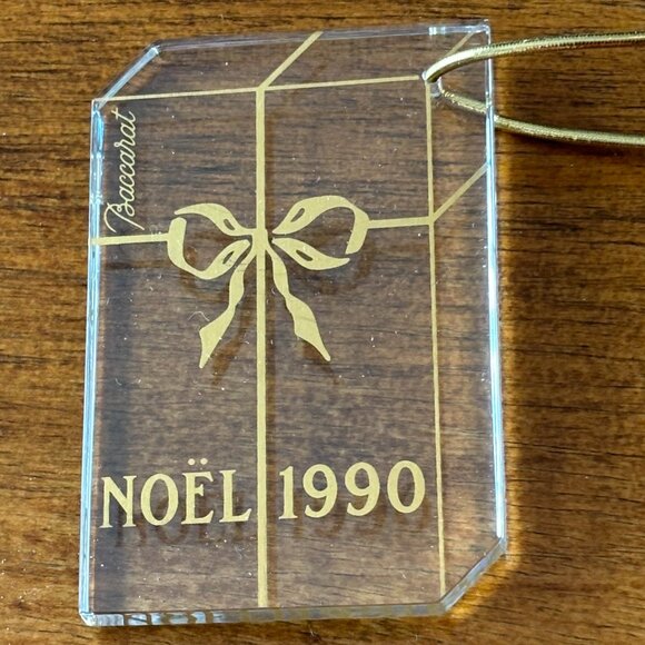 Baccarat Crystal Ornaments Lot of 3: 1989 Snowman, 1990 Gift Box, 1991 Snowflake - Picture 7 of 10